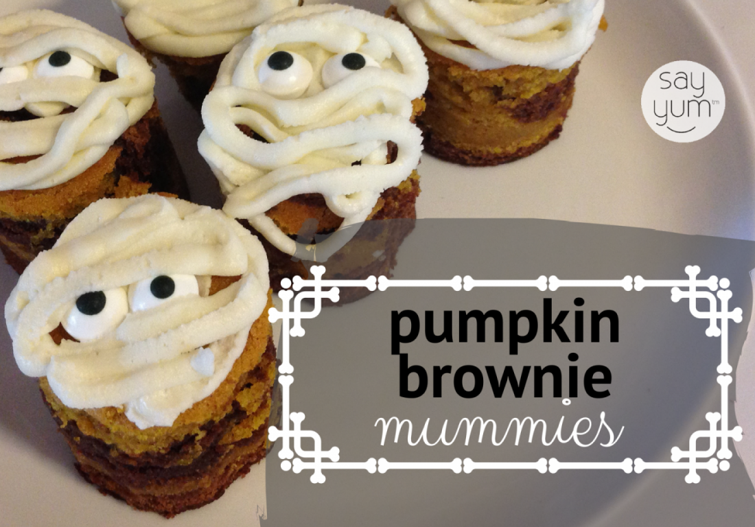 halloween brownie mummy pumpkin brownies mummies dessert recipe by say yum